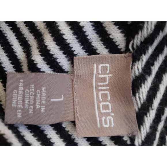 Chico's Multi Print Jacquard Cardigan Fringe Aztec Long Sleeve Size 1 Classic - Picture 7 of 13